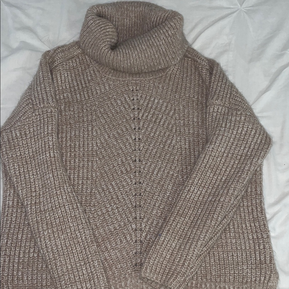 Time and Tru Brown Cowl Neck Sweater